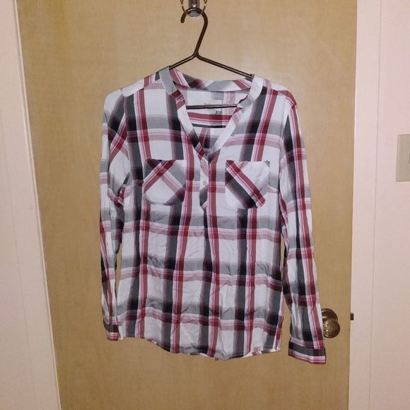 🌷2/18$🌷Original Weatherproof Vintage Pink & White Plaid Shirt - Picture 1 of 3